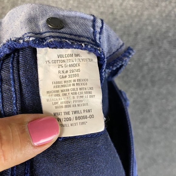 Volcom Jeans Size 9 Skinny Women's Blue Waist 29 Inches Cotton Blend - Picture 10 of 10